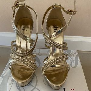 Rumba Gold Strappy Heels